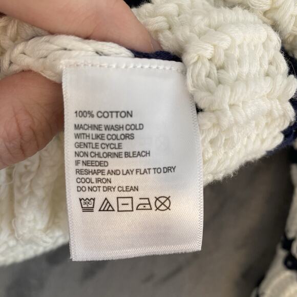 Tommy Bahama zoe stripe cotton crew sweater small nautical preppy fisherman - Picture 7 of 7